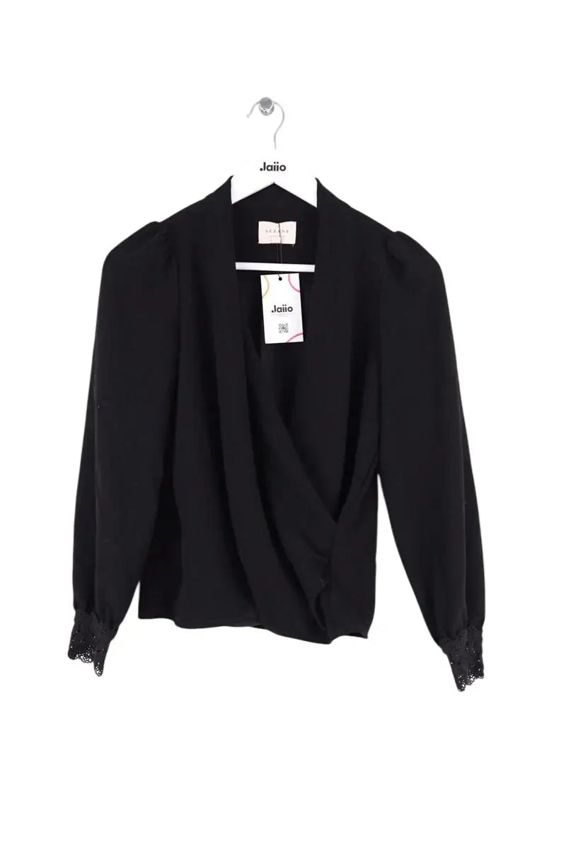Blouse Sézane Noir en Synthétique, taille XXS - Seconde Main