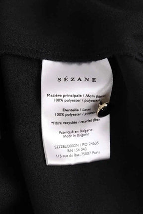 Blouse Sézane Noir en Synthétique