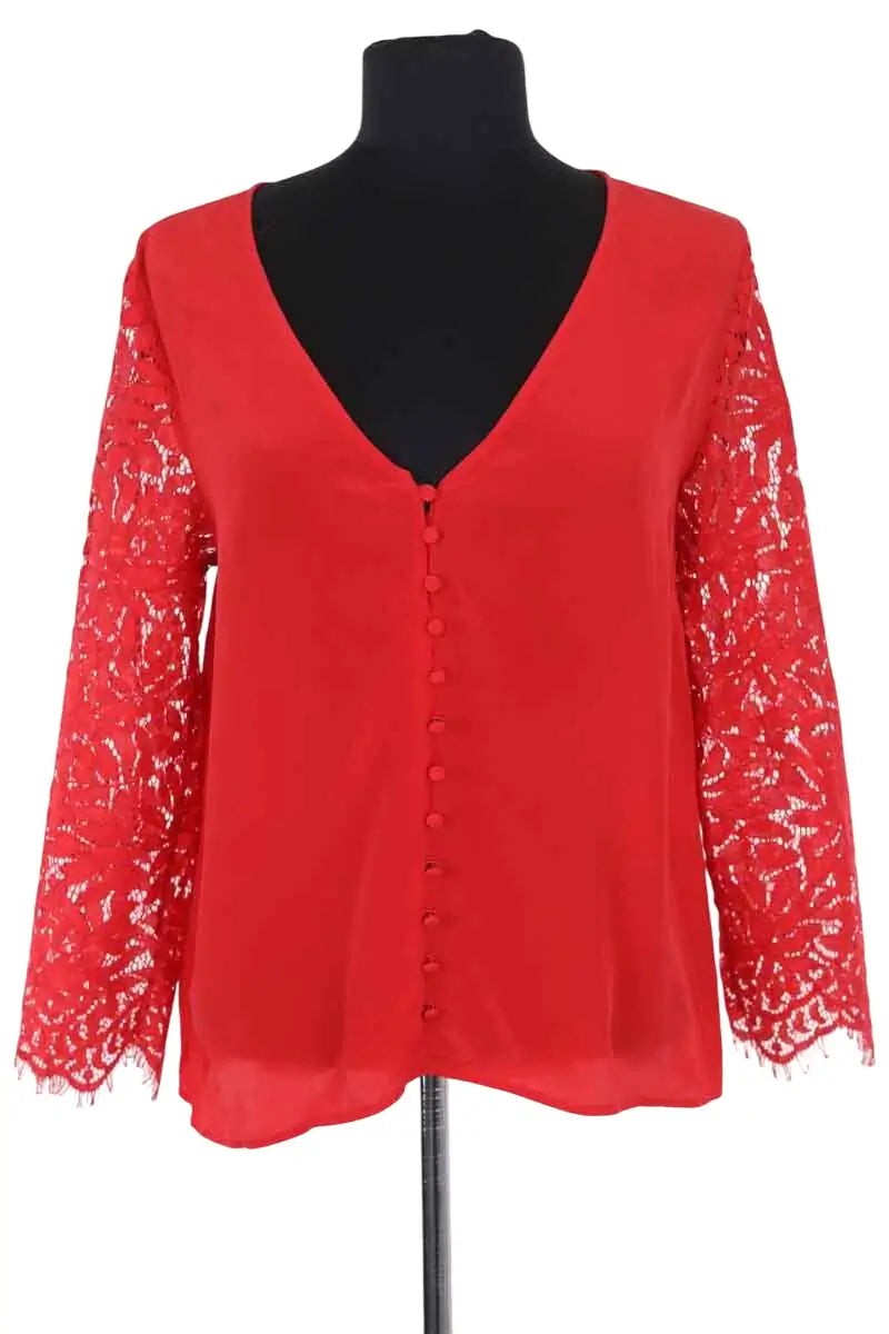 Blouse Sézane Rouge en Soie, taille M - Seconde Main