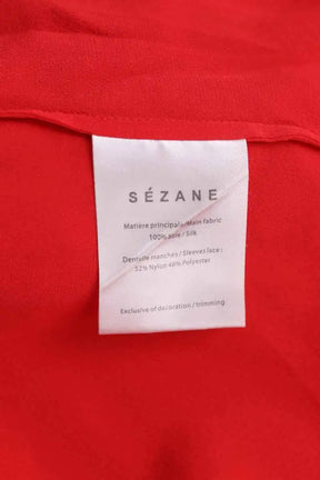 Blouse Sézane Rouge en Soie