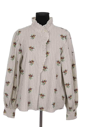 Blouse Sézane Sara Ecru en Coton, taille XL - Seconde Main