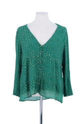 Blouse Sézane Vert en Soie, taille L - Seconde Main