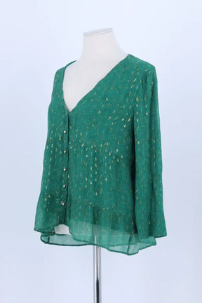 Blouse Sézane Vert en Soie