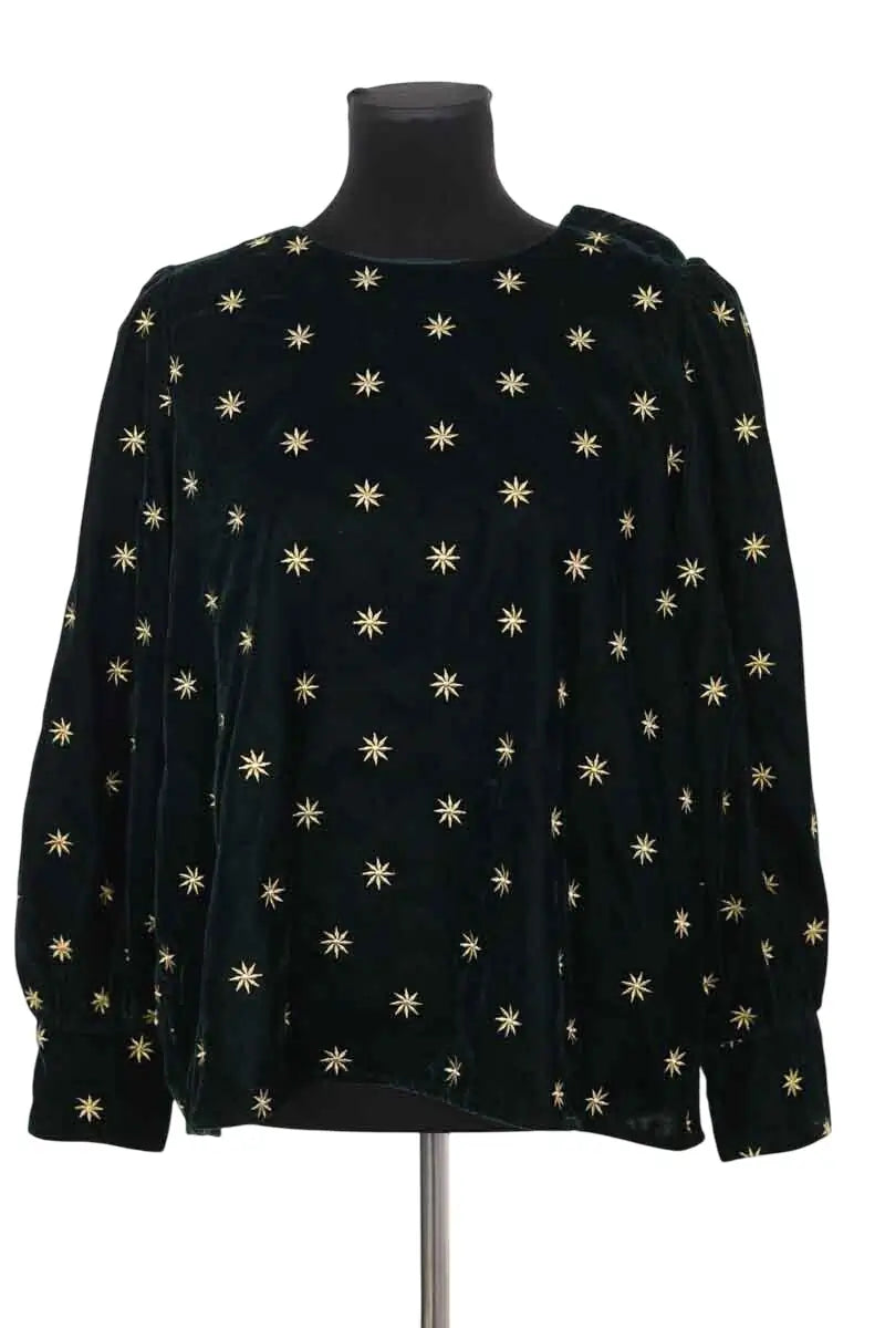 Blouse Sézane Vert en Velours, taille L - Seconde Main