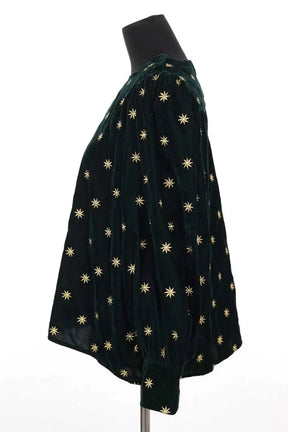 Blouse Sézane Vert en Velours