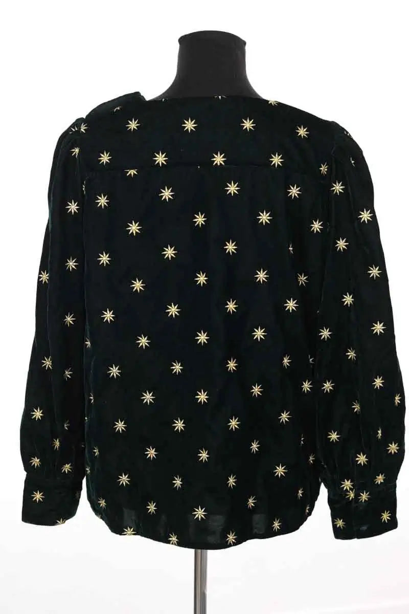 Blouse Sézane Vert en Velours