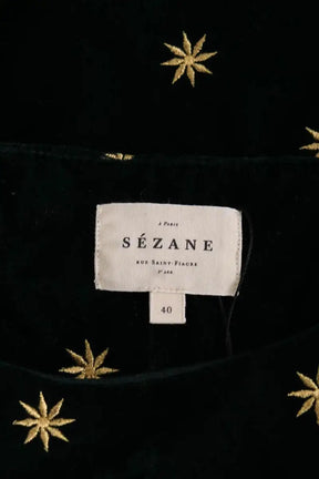 Blouse Sézane Vert en Velours