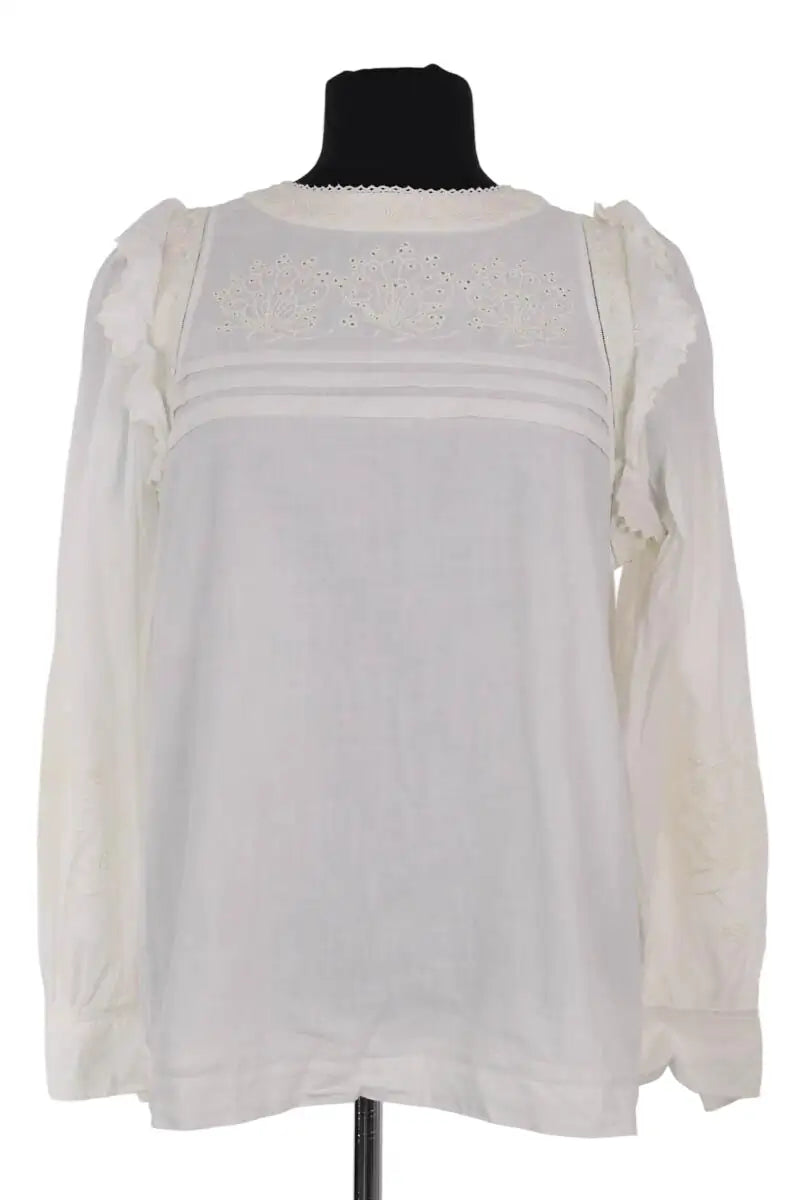 Blouse Soeur Ines Blanc en Coton, taille L - Seconde Main