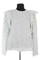 Blouse Tara Jarmon Bleu en Coton, taille L - Seconde Main