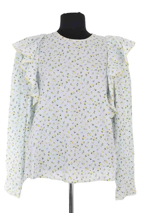 Blouse Tara Jarmon Bleu en Coton, taille L - Seconde Main