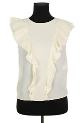 Blouse Tara Jarmon Ecru en Soie, taille S - Seconde Main