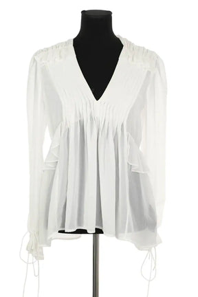 Blouse The Kooples Blanc en Synthétique, taille L - Seconde Main