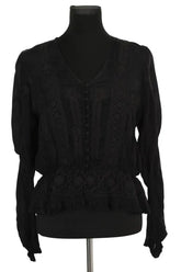 Blouse The Kooples Noir en Viscose, taille M - Seconde Main