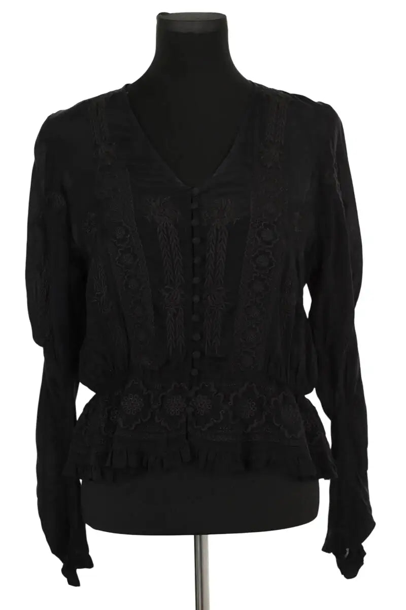 Blouse The Kooples Noir en Viscose, taille M - Seconde Main