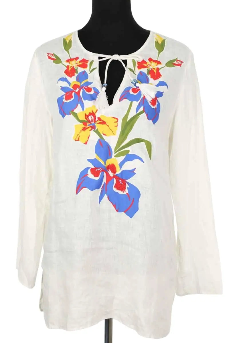 Blouse Tory Burch Blanc en Coton, taille M - Seconde Main