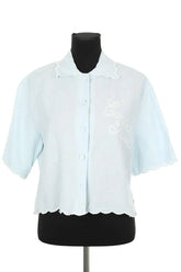 Blouse Tresse Bleu en Coton, taille S - Seconde Main
