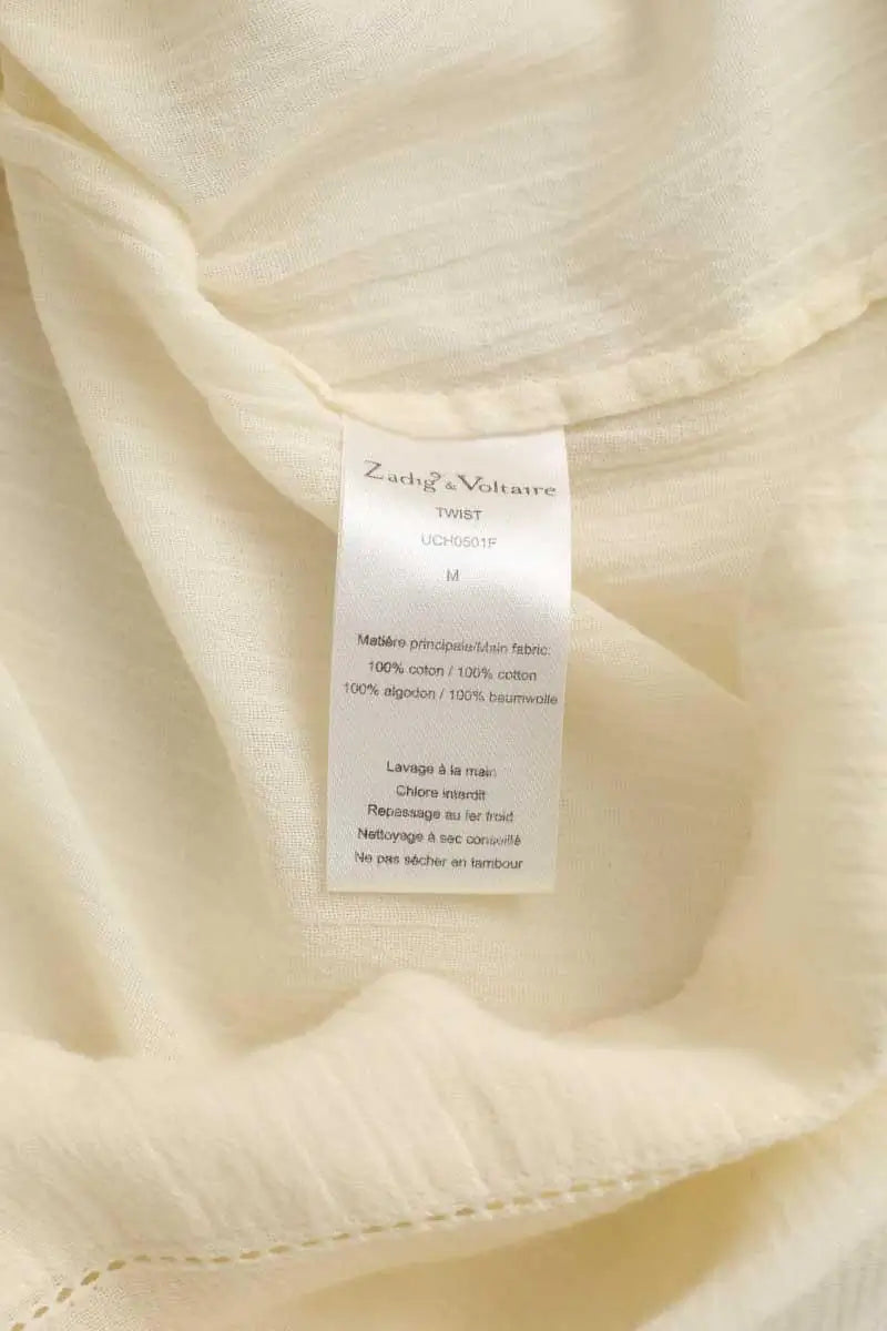 Blouse Zadig & Voltaire Twist Ecru en Coton