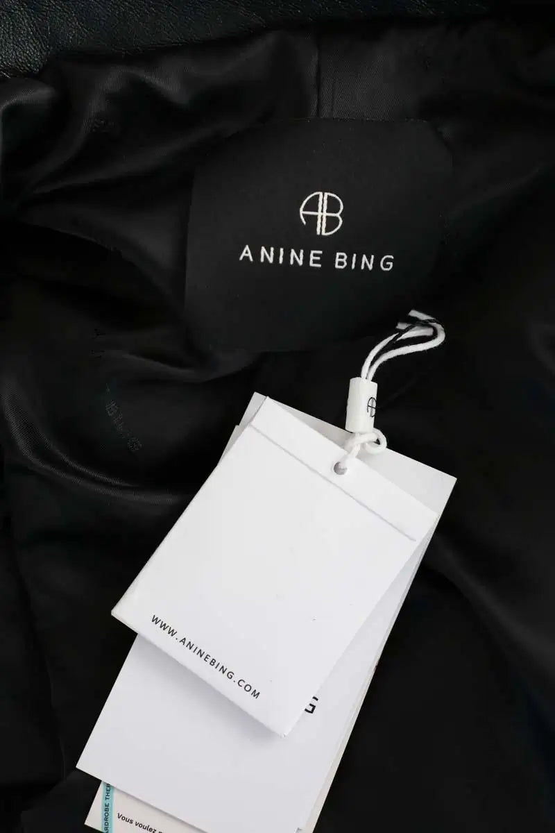 Blouson Anine Bing Greer Noir en Cuir