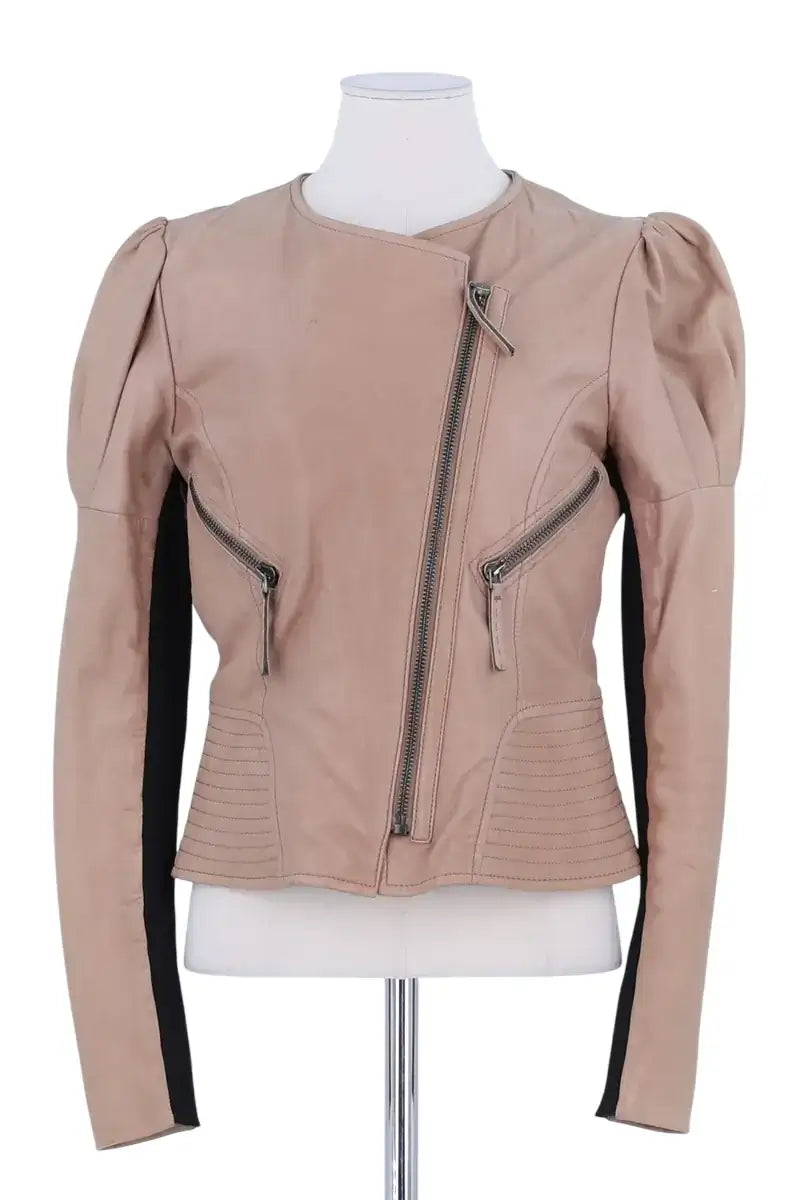 Blouson Barbara Bui Beige en Cuir, taille M - Seconde Main