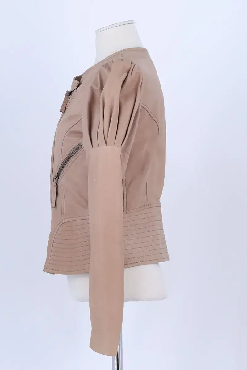 Blouson Barbara Bui Beige en Cuir