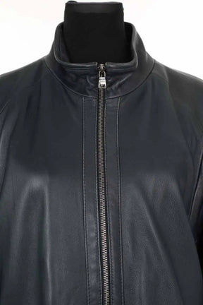 Blouson Boss Bleu en Cuir