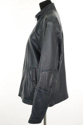 Blouson Boss Bleu en Cuir