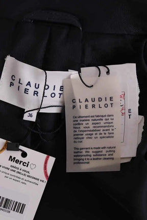 Blouson Claudie Pierlot Marine en Cuir