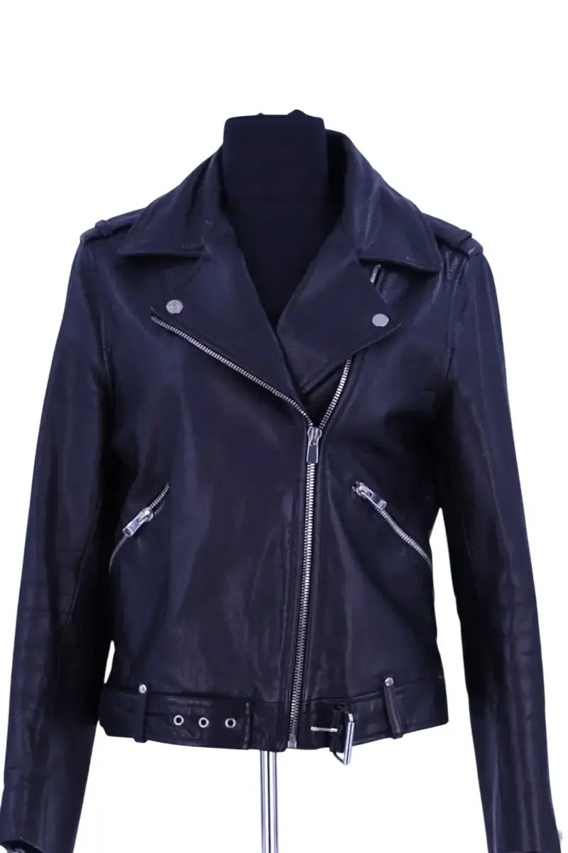 Blouson Claudie Pierlot Noir en Cuir, taille L - Seconde Main