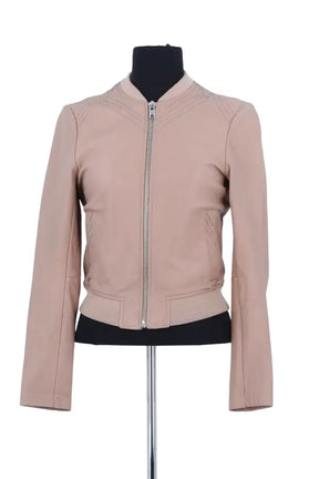 Blouson Maje Beige en Cuir, taille M - Seconde Main