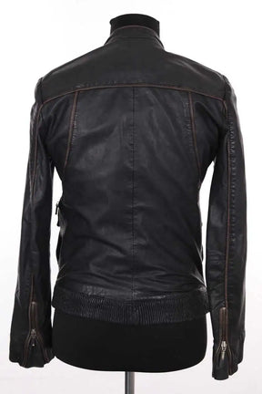 Blouson Maje Marron en Cuir