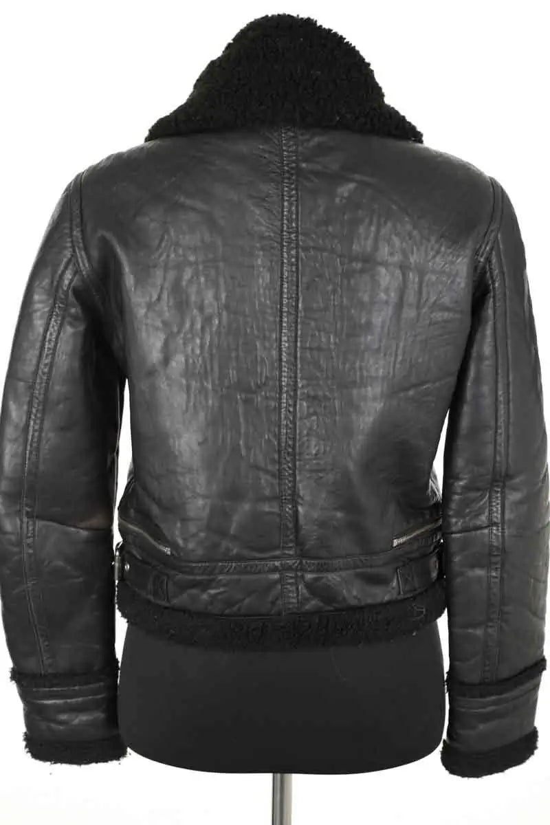 Blouson Maje Noir en Cuir