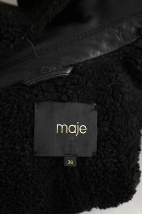 Blouson Maje Noir en Cuir