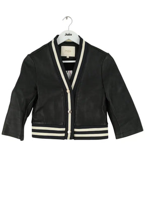 Blouson Maje Noir en Cuir, taille S - Seconde Main