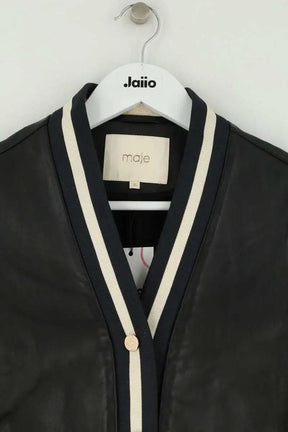 Blouson Maje Noir en Cuir