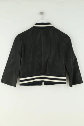 Blouson Maje Noir en Cuir