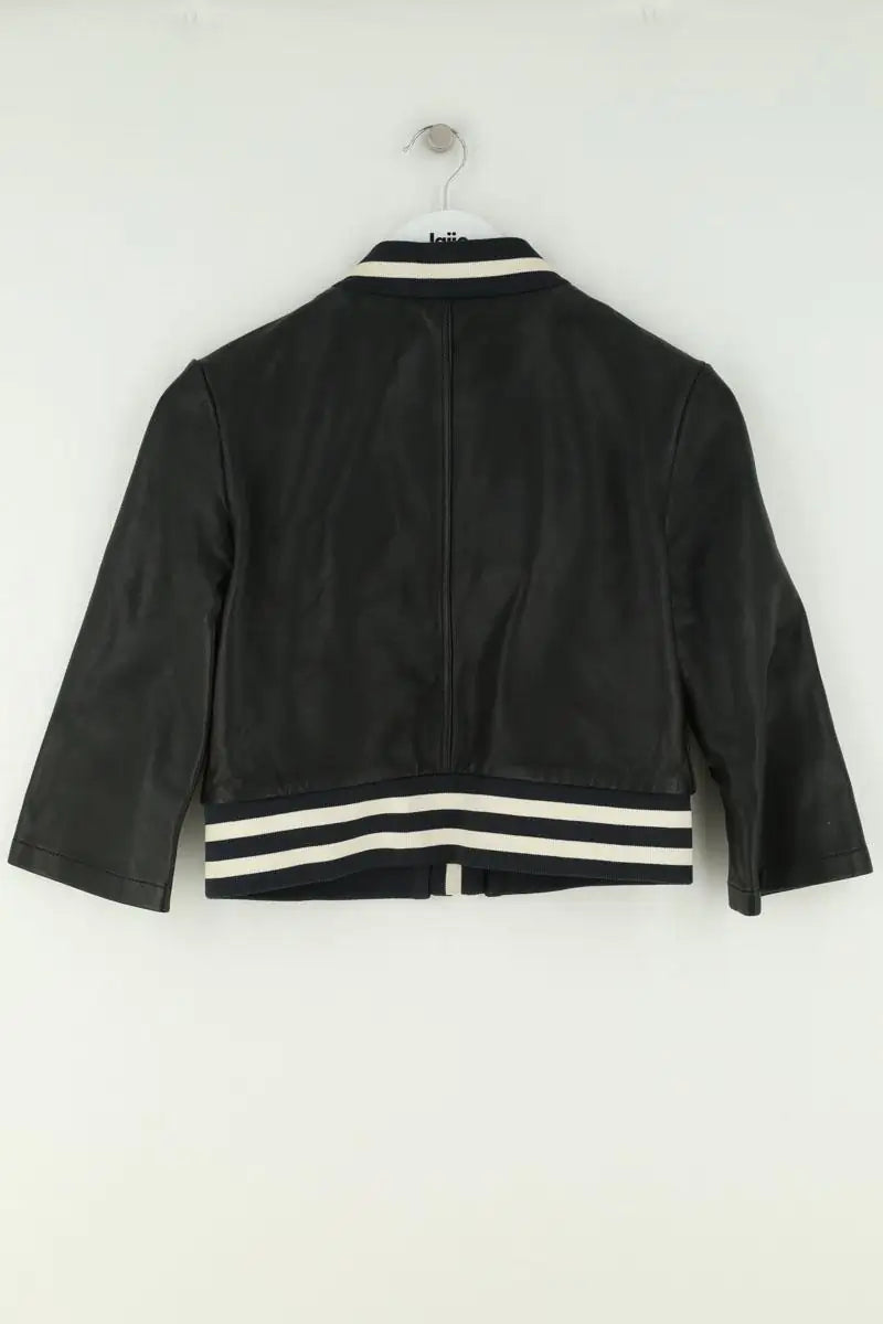Blouson Maje Noir en Cuir
