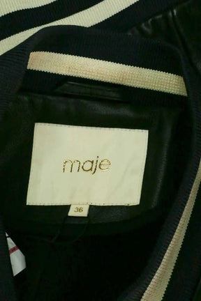 Blouson Maje Noir en Cuir