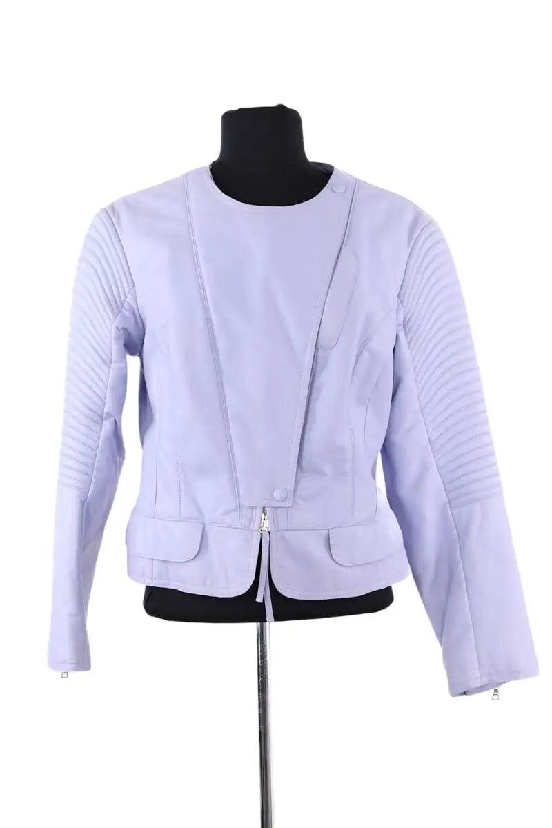 Blouson Nina Ricci Violet en Cuir, taille L - Seconde Main