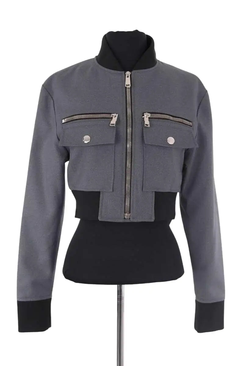 Blouson Paco Rabanne Gris en Synthétique, taille XS - Seconde Main