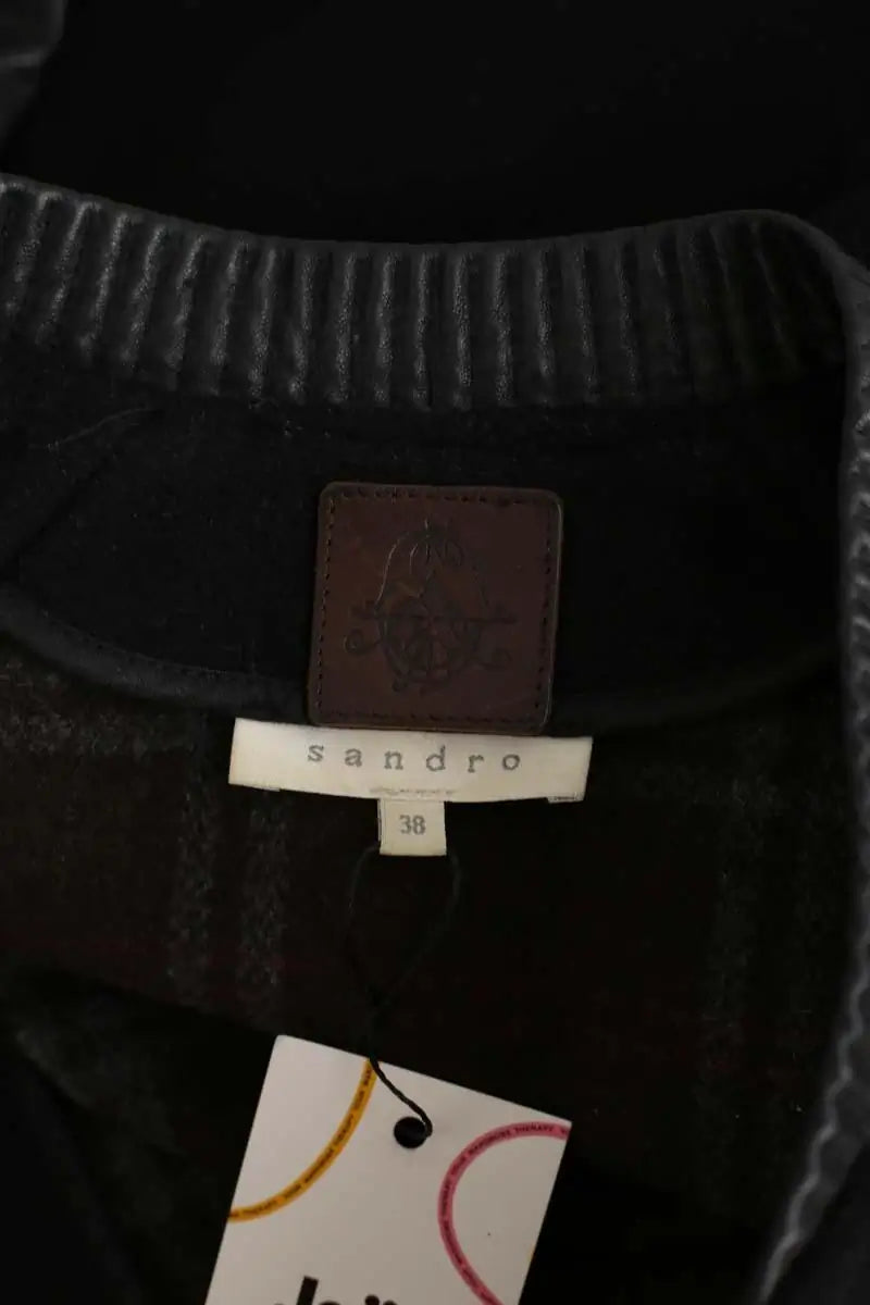 Blouson Sandro Noir en Cuir