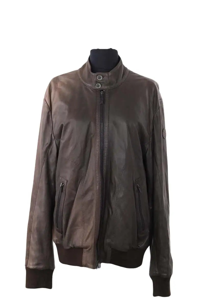 Blouson Trussardi Marron en Cuir, taille L - Seconde Main