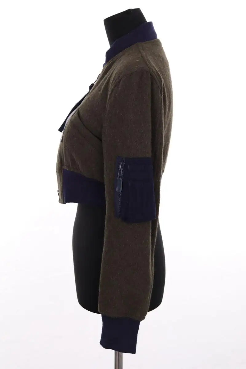 Blouson Yohji Yamamoto Regulation Kaki en Laine