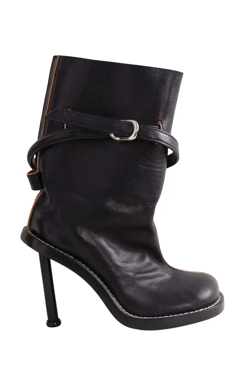Boots à boucles Acne Studios Noir en Cuir, taille 37 - Seconde Main