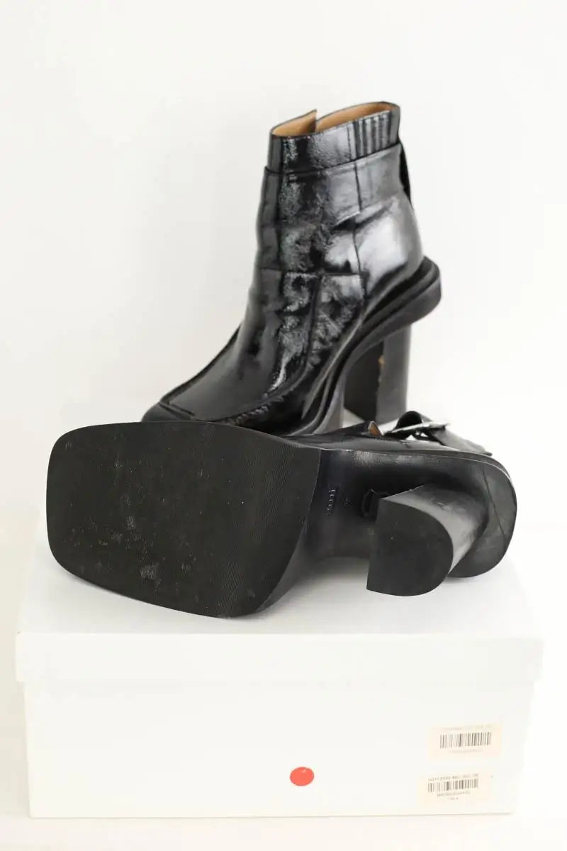 Boots à boucles Ami Noir en Cuir