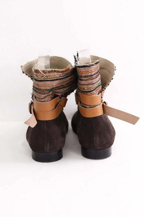 Boots à boucles Anniel Marron en Daim