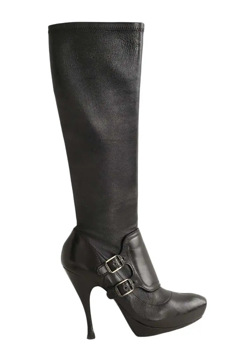 Boots à boucles Celine Noir en Cuir, taille 36 - Seconde Main