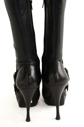 Boots à boucles Celine Noir en Cuir