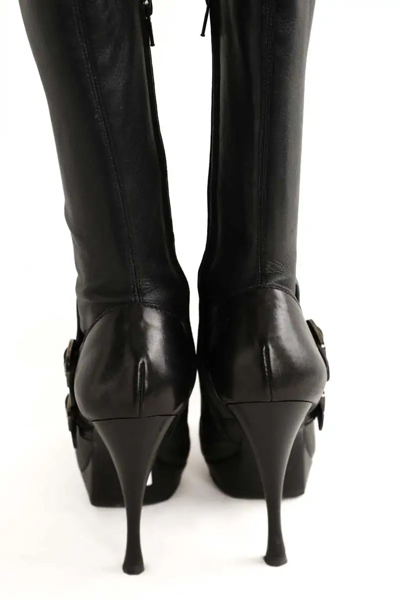 Boots à boucles Celine Noir en Cuir