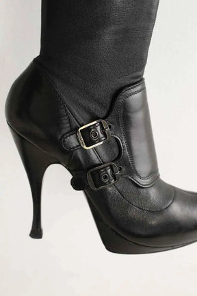 Boots à boucles Celine Noir en Cuir
