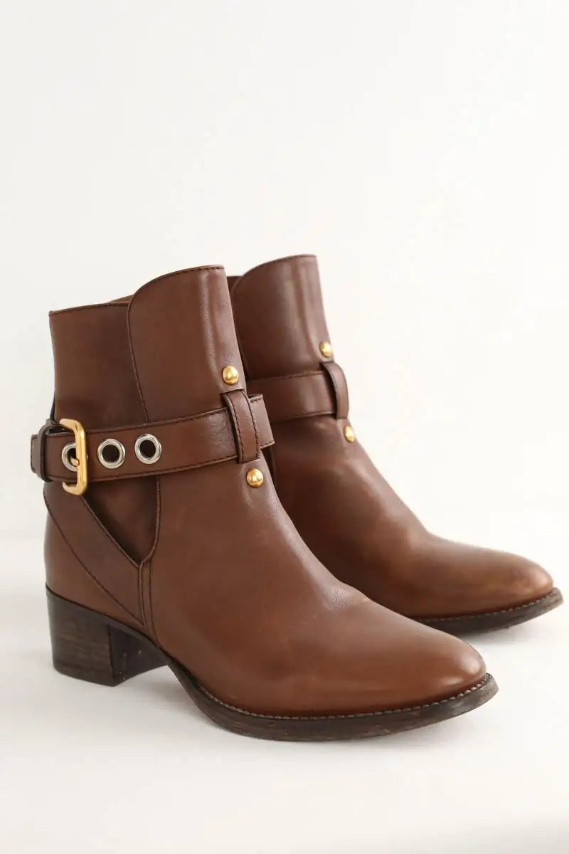 Boots à boucles Chloé Marron en Cuir